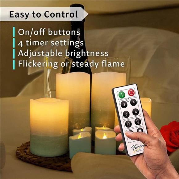 LED Flameless Candles with Remote – Battery-Operated Flameless Candles Bulk Set - Picture 2 of 6